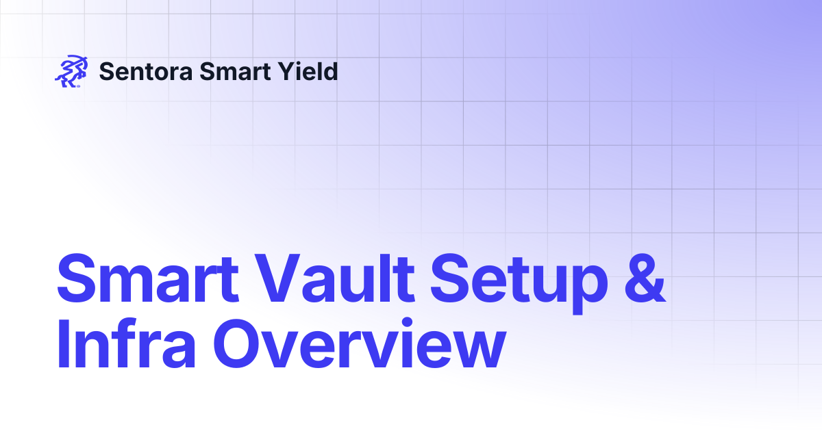 Smart Vault Setup & Infra Overview | Sentora Smart Yield
